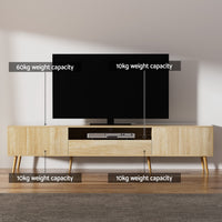 Entertainment Unit Alex TV Cabinet Storage Drawers 200CM