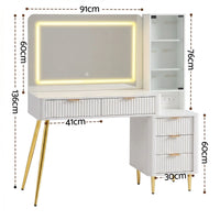 Artiss Dressing Table LED Vanity Desk Charging Station White