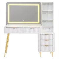 Artiss Dressing Table LED Vanity Desk Charging Station White