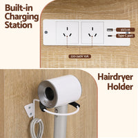 Artiss Dressing Table Vanity Desk Set LED Bulbs RGB Light Wood