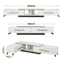Artiss Extendable TV Cabinet Entertainment Unit Stand White