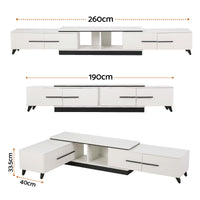 Artiss Extendable TV Cabinet Entertainment Unit Stand White