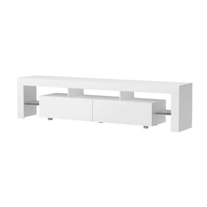 Artiss TV Cabinet Entertainment Unit Stand RGB LED Gloss Furniture 200cm White