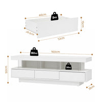 Artiss TV Unit LED 160CM Storage Drawer White