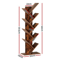 Artiss Tree Bookshelf 9 Tiers Walnut
