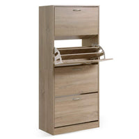 Shoe Rack Cabinet 60 Pairs 4 Doors - Wood