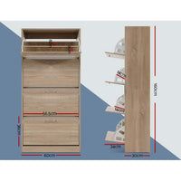 Shoe Rack Cabinet 60 Pairs 4 Doors - Wood