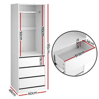 Artiss Wardrobe Clothes Closet Storage Organizer White