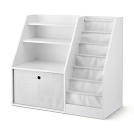 Keezi Kids Bookshelf Children Bookcase Organizer Storage Rack Display Drawer White