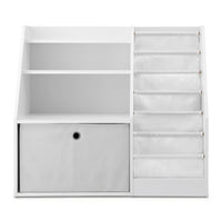 Keezi Kids Bookshelf Children Bookcase Organizer Storage Rack Display Drawer White