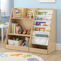 Keezi Kids Bookshelf Wood Bookcase Children Storage Rack Display Shelves Holder