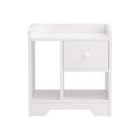 Artiss Bedside Table Drawer Nightstand Side End Table Storage Open Shelf White