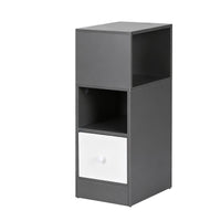 Artiss Narrow Bedside Table Grey Small Side Cabinet 1 Drawer