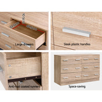 Artiss 6 Chest of Drawers - VEDA Pine