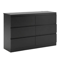 Artiss 6 Chest of Drawers Lowboy Black