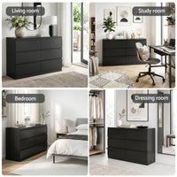 Artiss 6 Chest of Drawers Lowboy Black