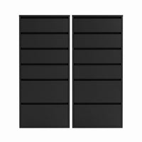 Artiss 2x Chest of 6 Drawers Dresser Tallboy Black