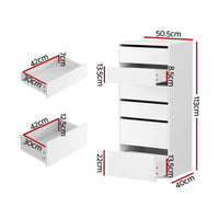 Artiss 6 Chest of Drawers Dresser Tallboy White