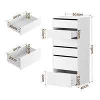 Artiss 2x Chest of 6 Drawers Dresser Tallboy White