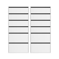 Artiss 2x Chest of 6 Drawers Dresser Tallboy White