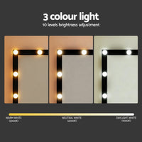 Artiss Dressing Table Vanity Desk Set Stool 12 Led Bulbs Black