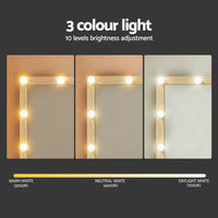 Artiss Dressing Table Vanity Desk Set Stool 12 Led Bulbs Wood