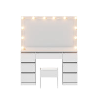 Artiss Dressing Table Vanity Desk Set Stool 12 Led Bulbs White