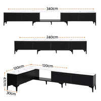 Artiss TV Cabinet Entertainment Unit Stand Extendable Black