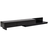 Artiss Extendable TV Unit 200CM 3 Storage Drawers Dark Walnut & Black