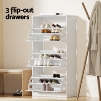 Artiss Shoe Cabinet Storage Drawer 45 Pairs White