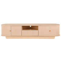 Artiss 220cm TV Unit Rounded Edge Slide Side Cabinet Door Pine