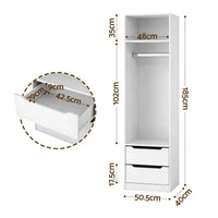Artiss Wardrobe Clothes Closet Storage Organizer White