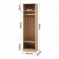 Artiss Wardrobe Clothes Closet Storage Organizer Shelf Pine