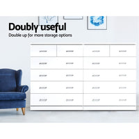 6 Chest of Drawers - ANDES White