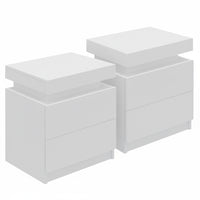 Artiss 2X Bedside Table 2 Drawers Lift-up Storage White