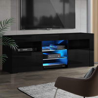 Entertainment Unit TV Cabinet LED 160cm Black Bobi