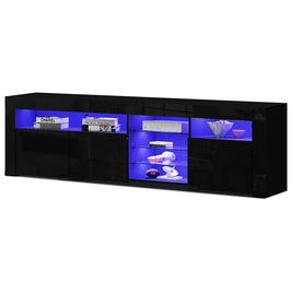 Artiss Entertainment Unit TV Cabinet LED 180cm Black Bobi
