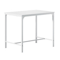 Bar Table Dining Desk High Kitchen Shelf Metal Legs Cafe Pub White