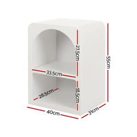 Artiss 2x Bedside Table 2 Shelves - ARCHED White