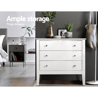 3 Chest of Drawers - BRITTANY White