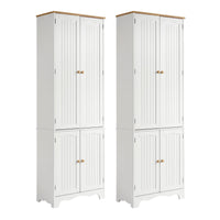 Artiss 2x Buffet Sideboard Pantry Cabinet Cupboard 6-Tiers Storage Shelves BERNE