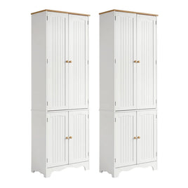 Artiss 2x Buffet Sideboard Pantry Cabinet Cupboard 6-Tiers Storage Shelves BERNE