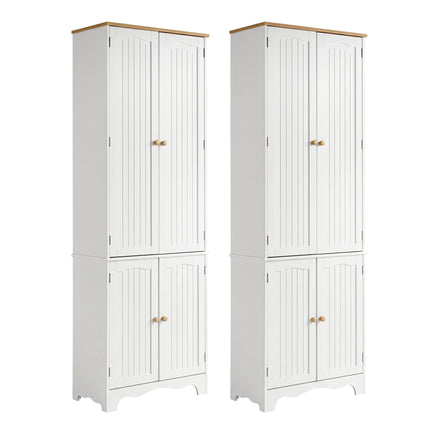 Artiss 2x Buffet Sideboard Pantry Cabinet Cupboard 6-Tiers Storage Shelves BERNE