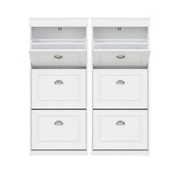 Artiss 2x Shoe Cabinet Storage Organiser 3 Flip Drawer White