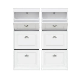 Artiss 2x Shoe Cabinet Storage Organiser 3 Flip Drawer White
