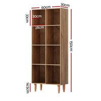 Bookshelf Bookcase 4 Tiers LEOR Walnut