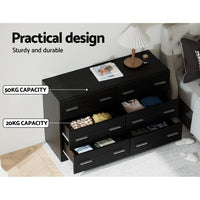 6 Chest of Drawers - VEDA Black