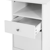 Computer Desk Shelf Cabinet L-Shape White 150CM