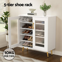 Shoe Rack 5-tier 20 Pairs Storage LED Light