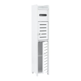 Artiss Bathroom Storage Cabinet 3-Tier Slim Toilet Paper Holder Organizer White